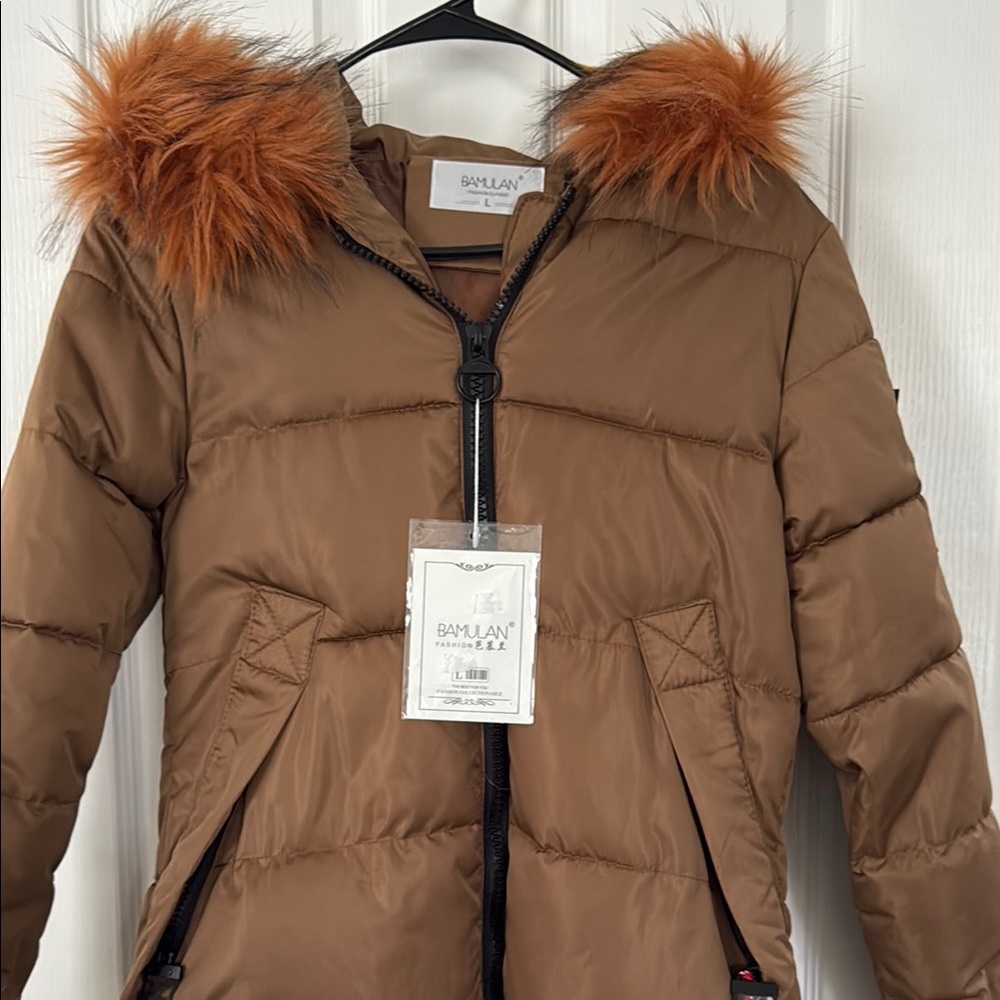 Brown Jacket with Faux Fur Trim - Picture 7 of 8